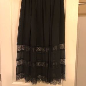 Midi Black lace skirt